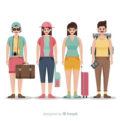 Free Vector People Going On A Trip Background