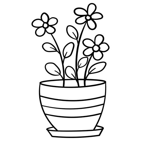 Doodle Flowers In A Vase Of An Unusual Shape Indoor Plants 10652267