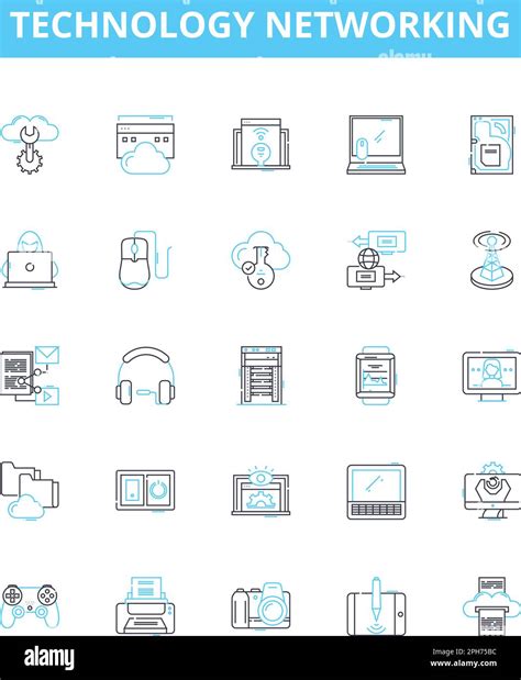 Technology Networking Vector Line Icons Set Networking Technology Lan Wan Tcp Ip Wi Fi