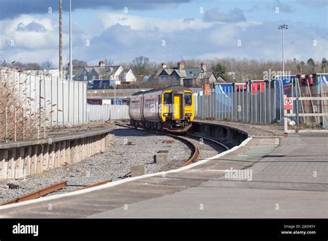 The Once Daily Passenger Train To Heysham Port Arrives At The Port Railway Station A Northern