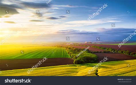 Aerial View Over Agricultural Fields Stock Photo 414583549 | Shutterstock