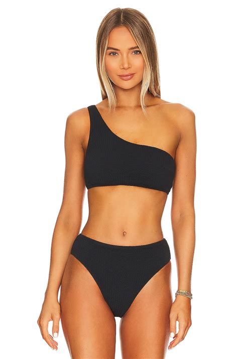 Seafolly One Shoulder Bikini Top In Black REVOLVE