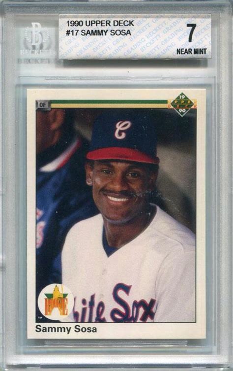 Sammy Sosa Unsigned 1990 Upper Deck Rookie Card Beckett