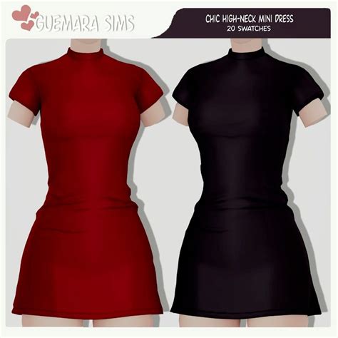 Chic High Neck Mini Dress Public Now Guemara In Sims Mods