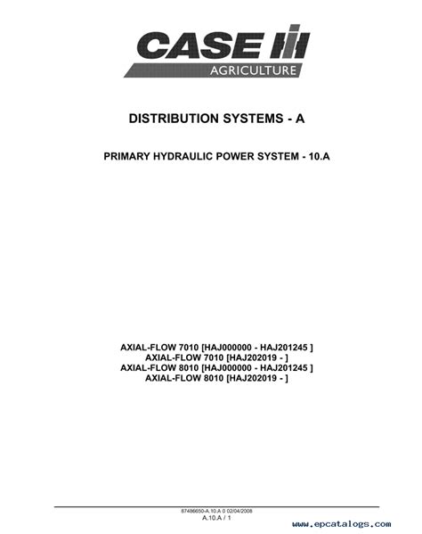 Case Combines 7010 And 8010 Axial Flow Set Of Pdf Informations