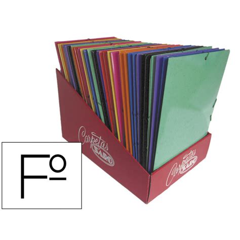 Carpeta Gomas Solapas Saro Carton Folio Colores Surtidos Deskidea