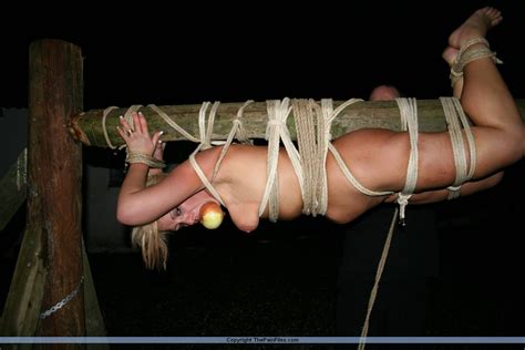 Outdoor Spitroast Bondage And Domination Of Blonde Bdsm Slavegirl Crystel Lei Porn Pictures XXX
