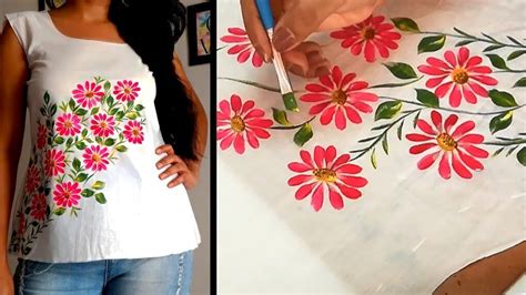 Flower Shading Fabric painting design on top - Ethnic Fashion Inspirations!