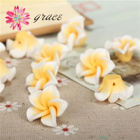 20pcs 18mm Polymer Clay Plumeria Frangipani Flower Beads Diy Earring