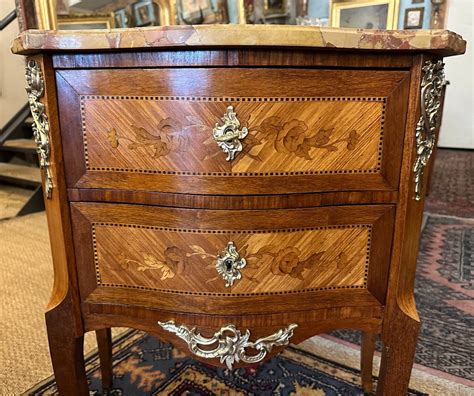 Proantic Petite Commode Marqueterie Style Louis Xv Fin Xix Me