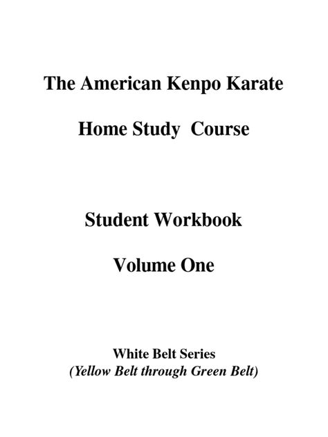 American Kenpo - Vol 1 Yellow Belt Through Green Belt | PDF