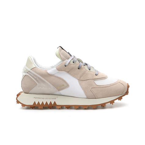 Nude Sneakers In Suede White Nylon And Mesh RUN OF Runarchy Attitude