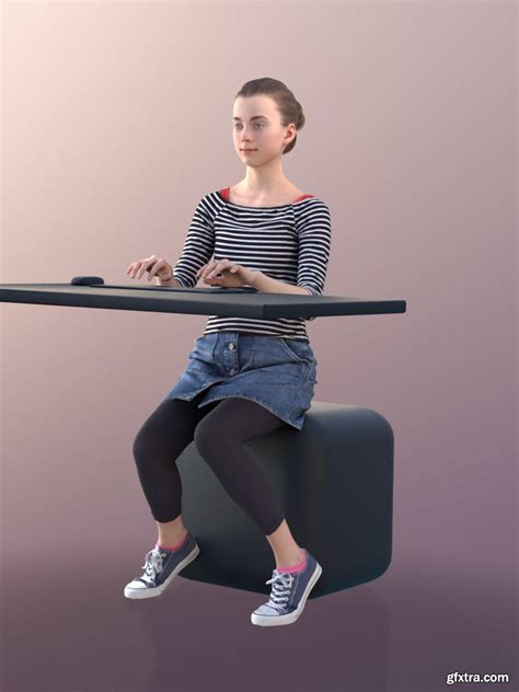 Cgtrader Mady 10107 Typing Girl Vr Ar Low Poly 3d Model Gfxtra