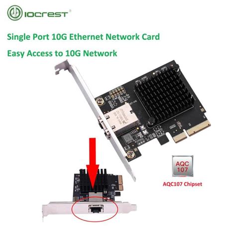 IOCREST Pcie X4 To Single Port 10 Gbase Ethernet Gigabit Nic Pci