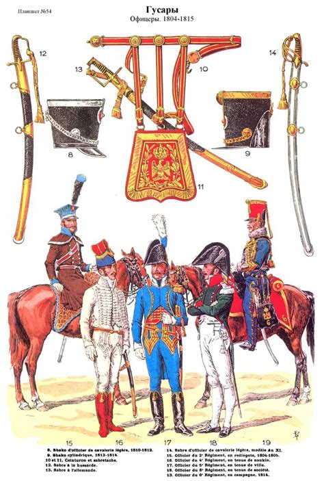 Hussars Officiers 1804 1815 Pl 54 2 Best Uniforms French Army