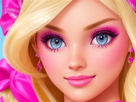 Premium Ai Image Barbie Cute Face On Background