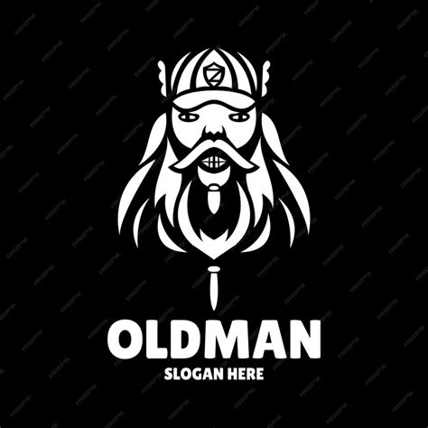 Premium Vector | Oldman silhouette logo design illustration