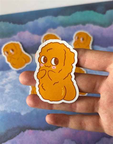 Cheeky Chicken Nugget Sticker Cute Glossy Vinyl Sticker For Water