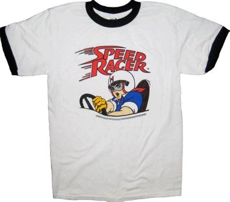 Speed Racer White T Shirt Tee With Ringers Clothing