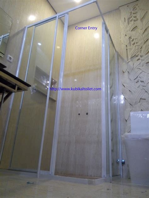 Kaca Shower Corner Entry Partisi Toilet Phenolic