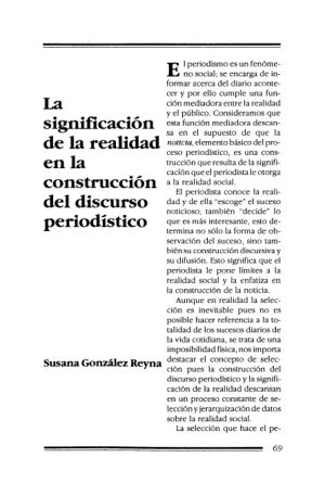 La Significaci N De La Realidad En La Construcci N Del Discurso