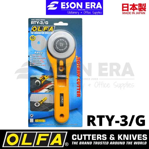 Olfa RTY 3 G 60mm Rotary Cutter Made In Japan Knife Pisau Bulat Blades