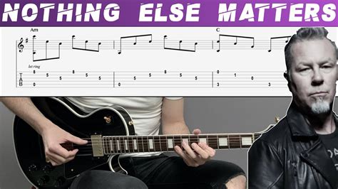 Metallica Nothing Else Matters Guitar Cover With Tab Lesson Youtube