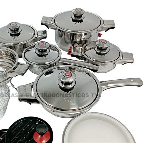 Juego De Ollas Swiss Inox 19 Piezas Acero Inoxidable Ollas Y Electrodomésticos Tandl