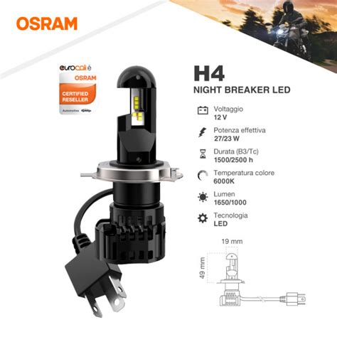 Lampadina LED Auto Night Breaker LED Plug Play H4 12V 23 27W Osram