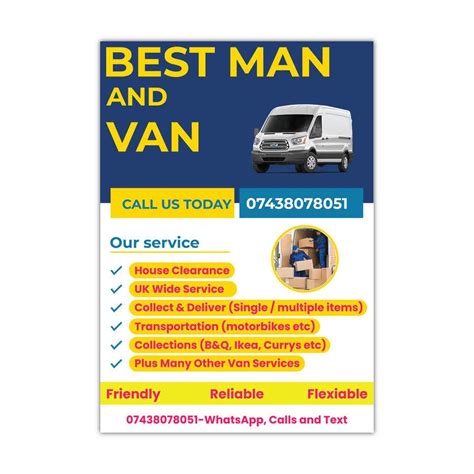 Create A Flyer For A Man And Van Best Man And Van Freelancer