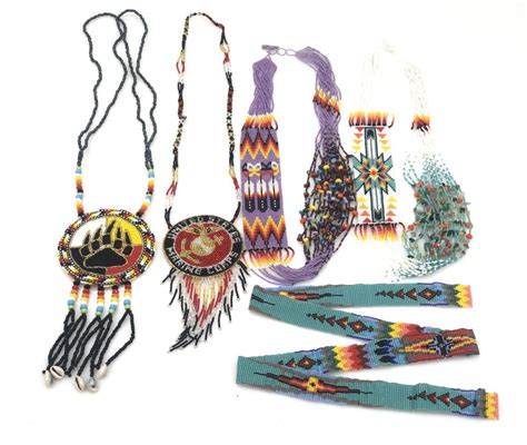 Lot 5pc Native American Beaded Pow Wow Regalia