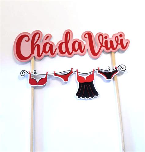 Topper de bolo Personalizado chá de Lingerie Elo