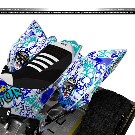 Adhesivos Quad Yamaha Raptor Grafiti Turquesa Extremegraphics Es