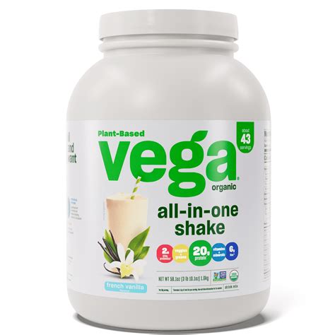 Vega One Organic All In One Shake French Vanilla Xl 58 1oz 45 Servings