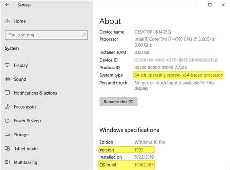 Windows 10 Build Number