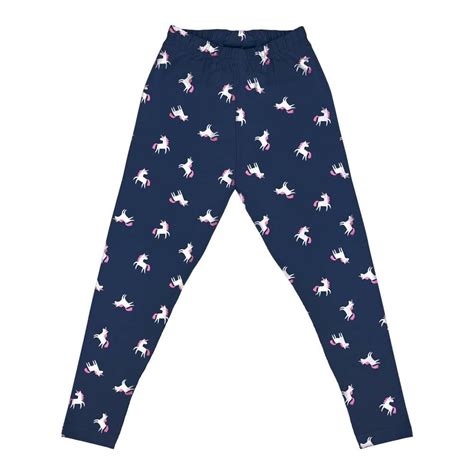 Legging George Talla 8 Casual Con Estampado Unicornios Azul Marino