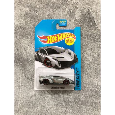 Jual Hot Wheels Lamborghini Veneno Silver Us Card Hw City Shopee Indonesia
