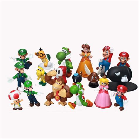 18pcs Lot Cute Super Mario Figures Toy Super Mario Bros Yoshi Daisy