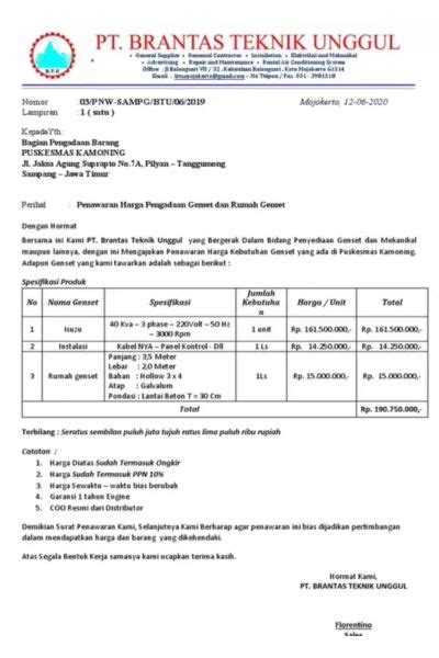 contoh surat penawaran harga  benar  tips membuatnya