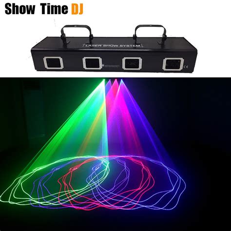 High Bright 4 Head Dj Laser Red Blue Green Pink Disco Lazer Beam Line