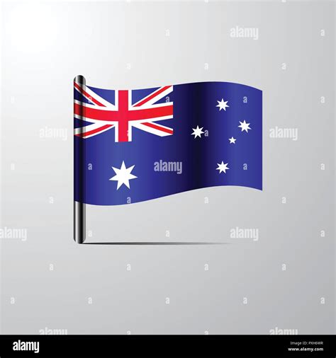 Australia Waving Shiny Flag Design Vector Stock Vector Image And Art Alamy