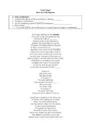 Cant Stop Red Hot Chili Peppers ESL Worksheet By EPassadore
