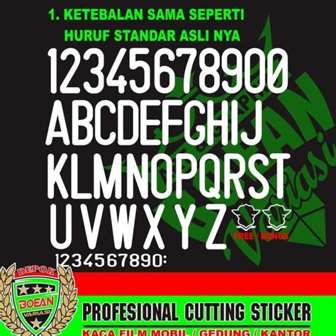 Sticker Huruf Dan Angka Sticker Angka Plat Nomor Mobil Huruf Lazada