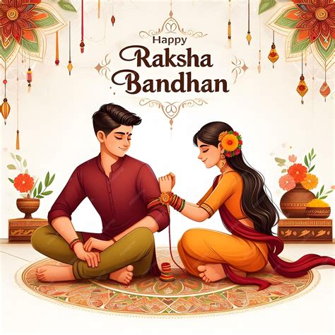 premium photo brother  sister tying rakhi  happy raksha bandhan