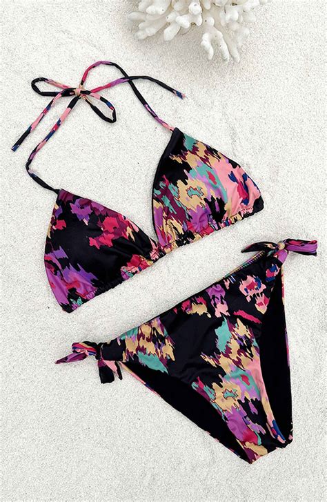 Multicolor Print Bikini Set Zwart Fashionmusthaves Nl