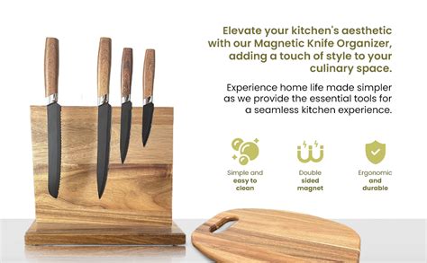 Hayestonce Magnetic Knife Block Cutting Board For