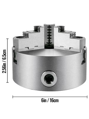 VEVOR Mandrin de Tour à 3 Mors 160 mm Mandrin à 3 Machoires en Fonte