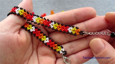 ŞIK VE KOLAY RENGARENK BONCUK BİLEKLİK YAPILIŞI Seed bead bracelet