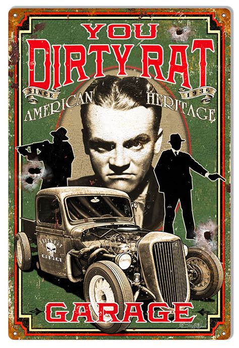 Dirty Rat Garage Hot Rod Man Cave Metal Sign X Reproduction Vintage Signs