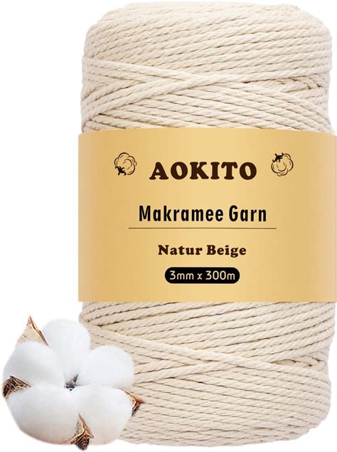 Jeteven Makramee Garn Mm X M Macrame Cord Nat Rliches Makramee Seil